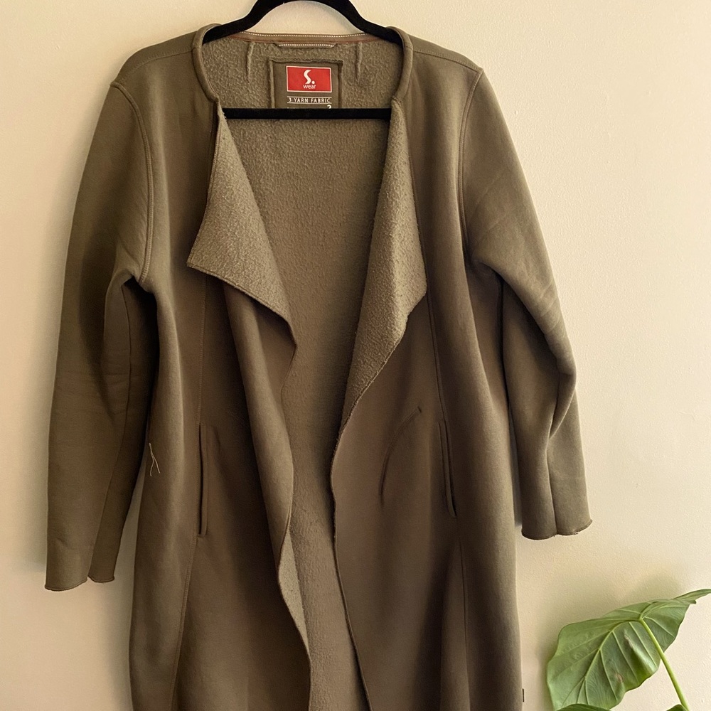 3 Yarn Fabric Sage Cardiagn size 2(M-L)